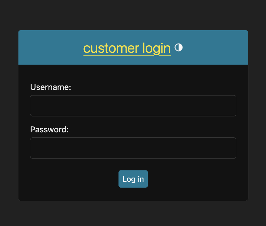 Customer Login